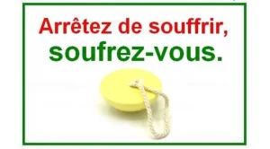 Chimie Naturelle - illustration slogan arrêtez de souffrir, soufrez vous avec la pierre de soufre de massage