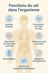 les grandes fonctions du sel marin dans l'organisme du corps humain
